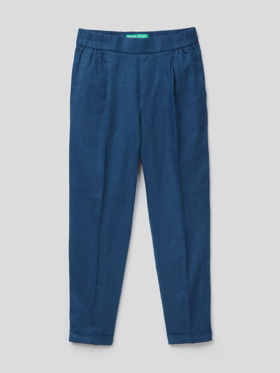 Pantaloni cropped in 100% lino image number 1