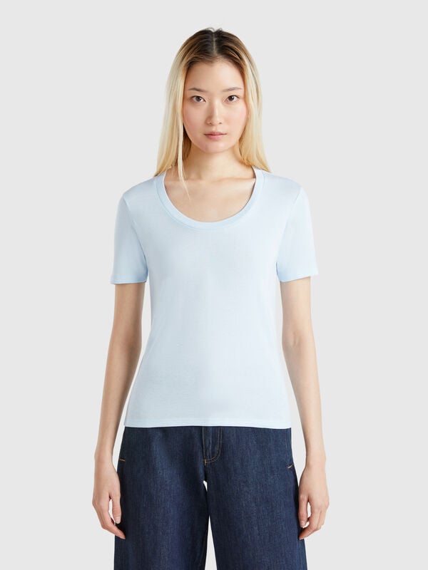 T-shirt manica corta in cotone a fibra lunga Donna