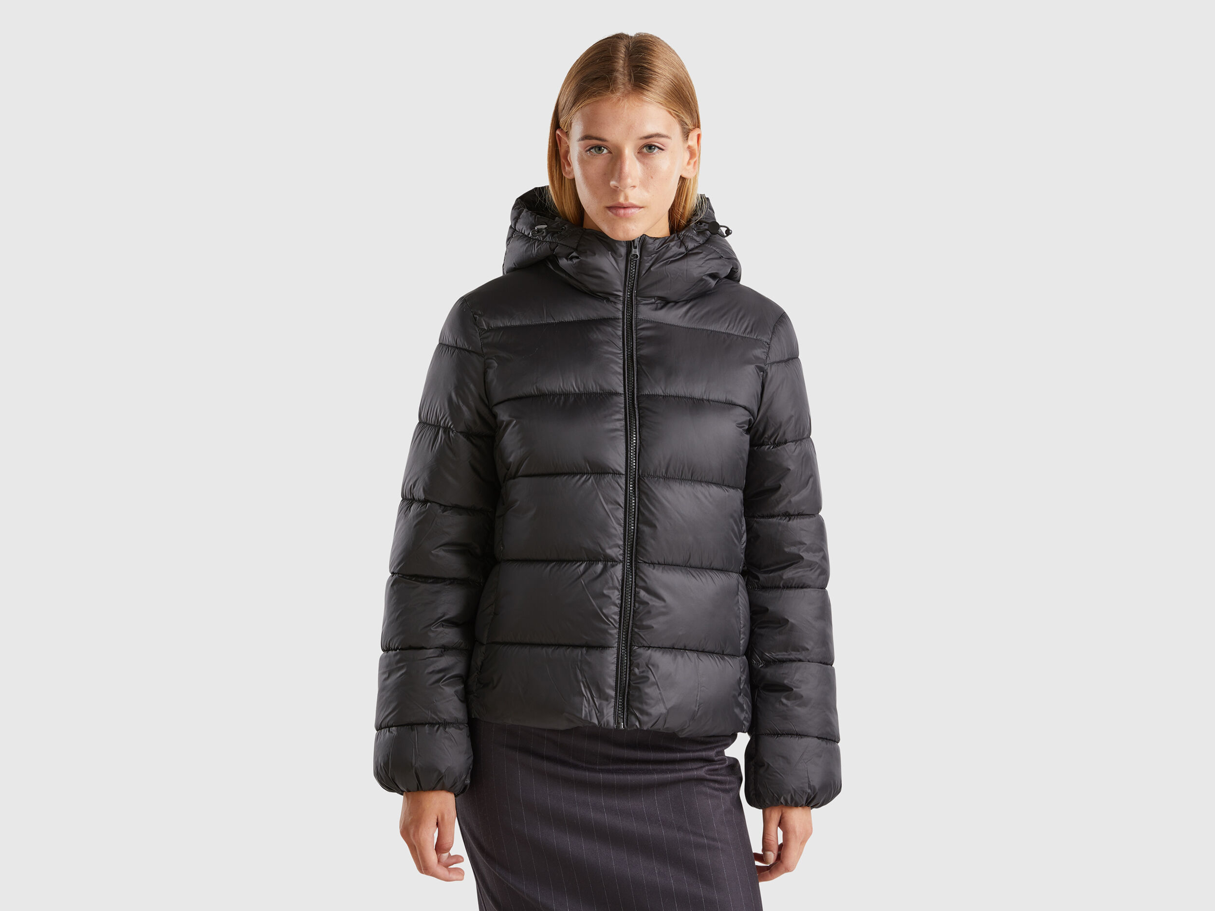 Piumino imbottito con ovatta riciclata Nero Benetton