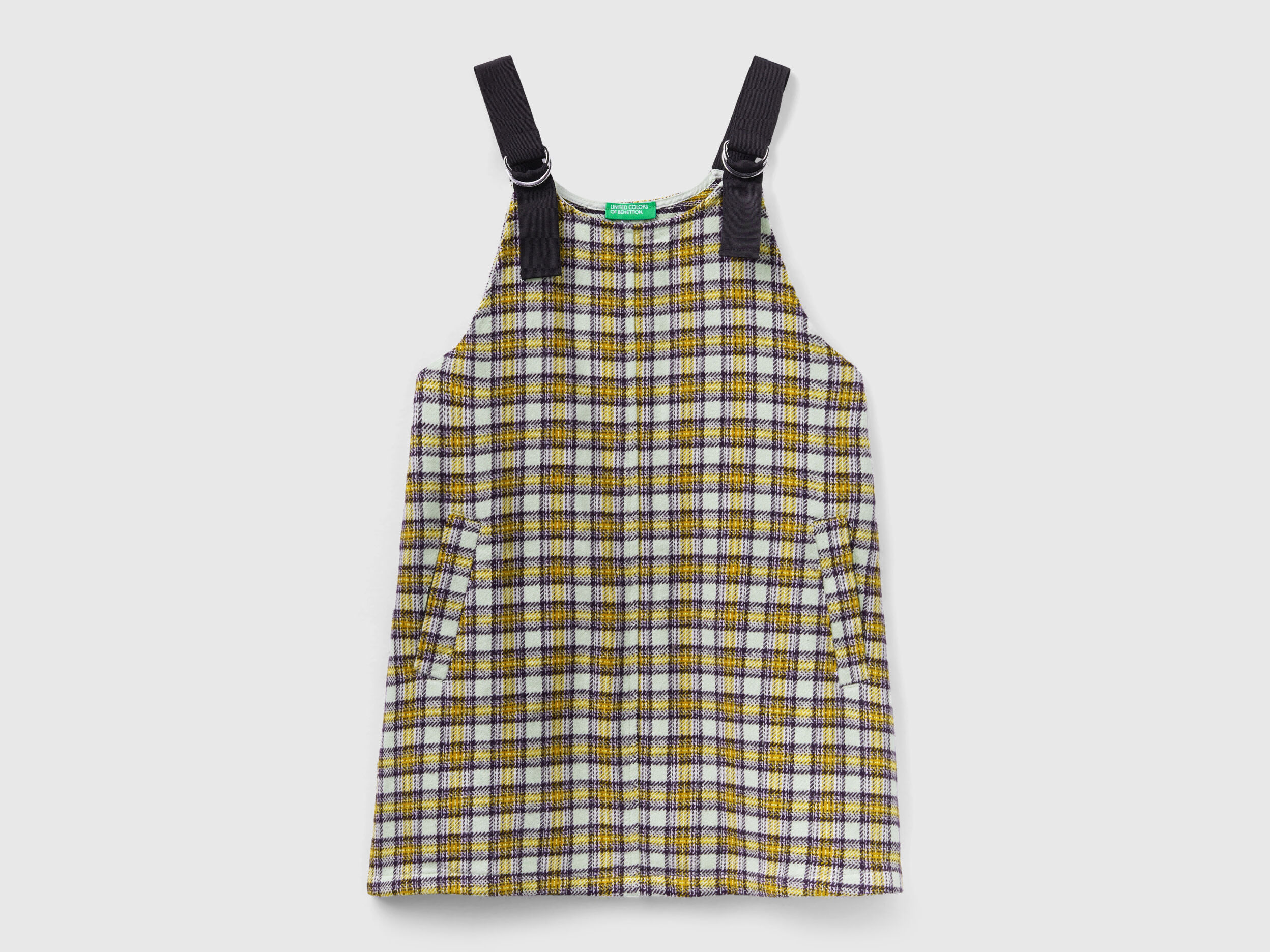 Abito salopette a quadri Multi color Bambina Benetton
