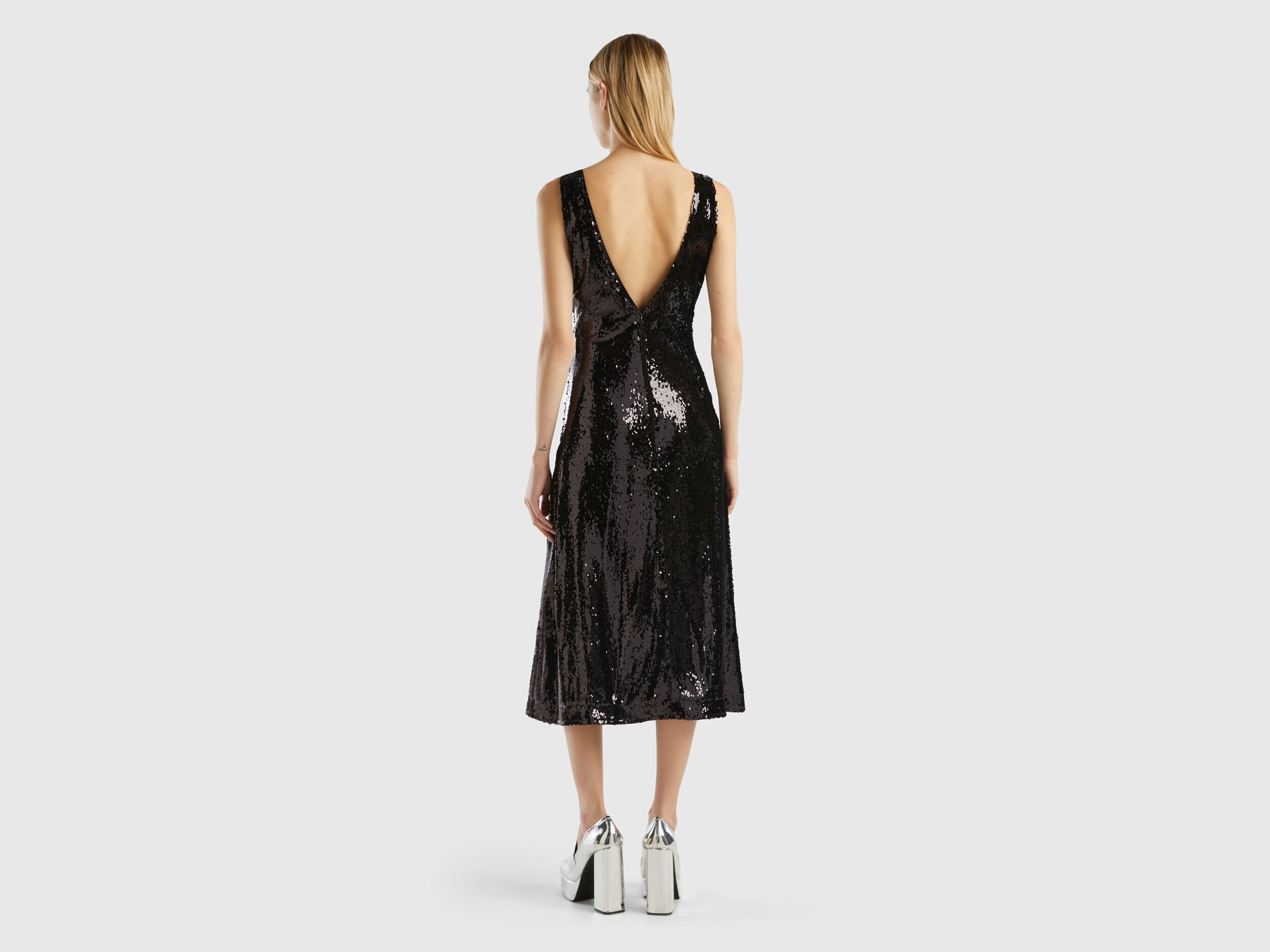 Vestito nero lungo benetton store