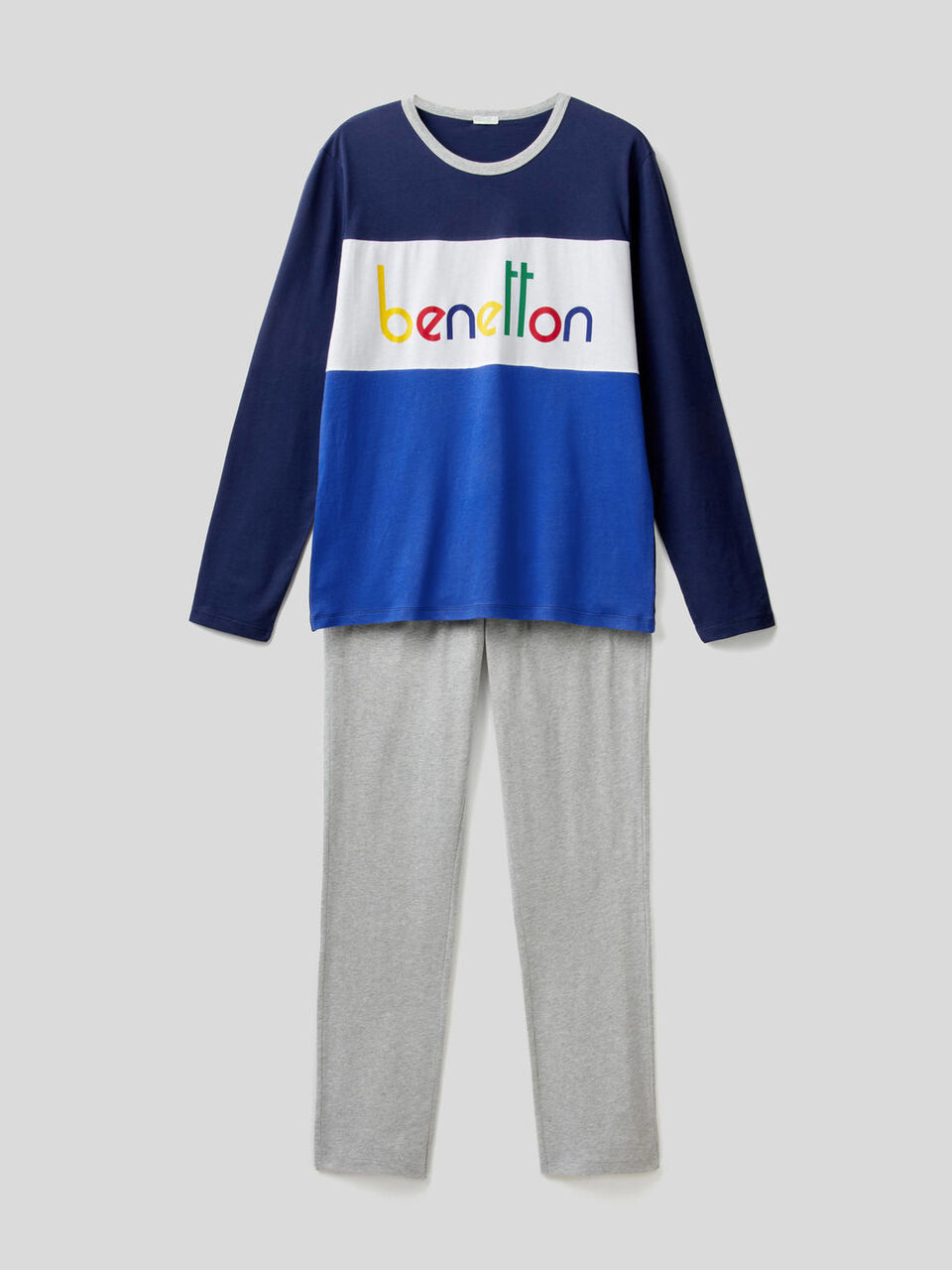Pigiama stampa logo 100% cotone image number 1