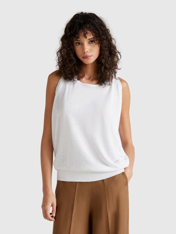 Maglia reversibile in misto lino Donna