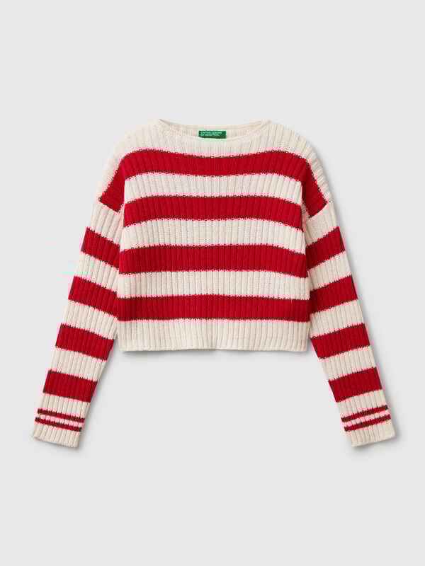 Maglia a righe bicolor Bambina