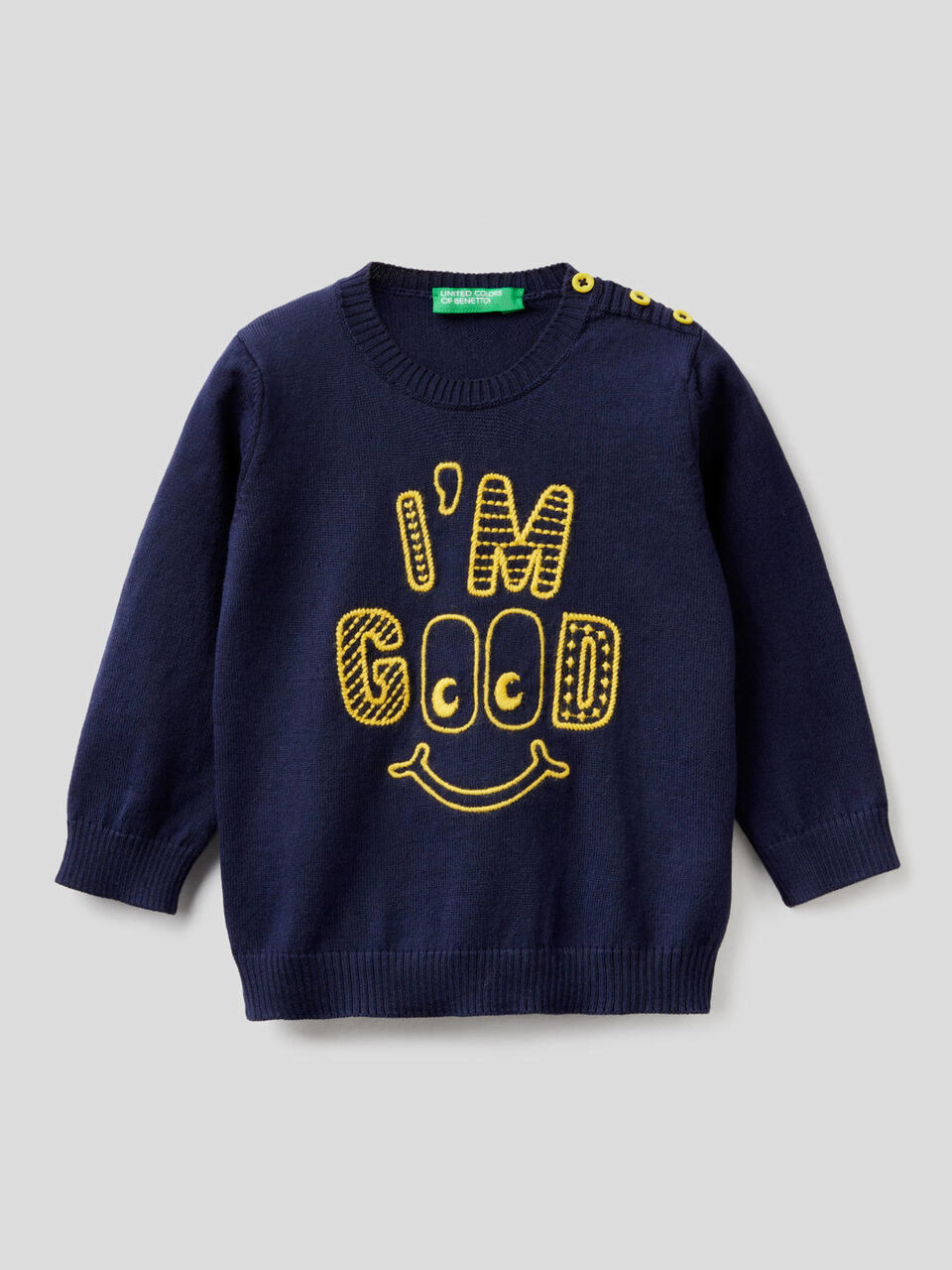 Maglioncino 100% cotone con ricamo image number 1