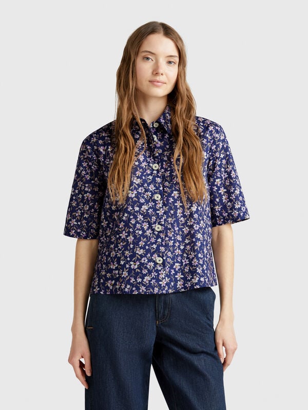 Camicia fantasia in cotone leggero Donna