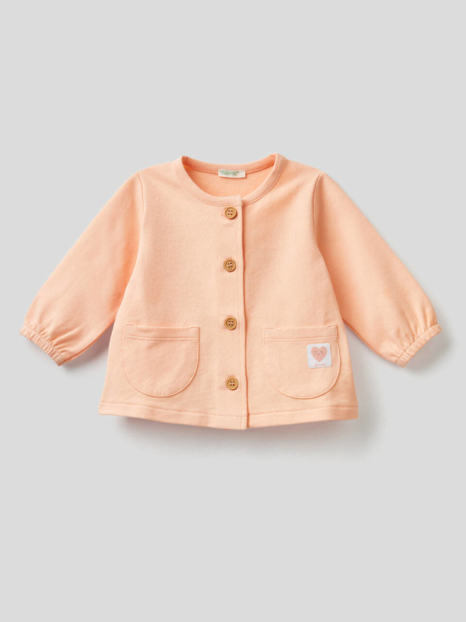 Cardigan in felpa di cotone stretch image number 1