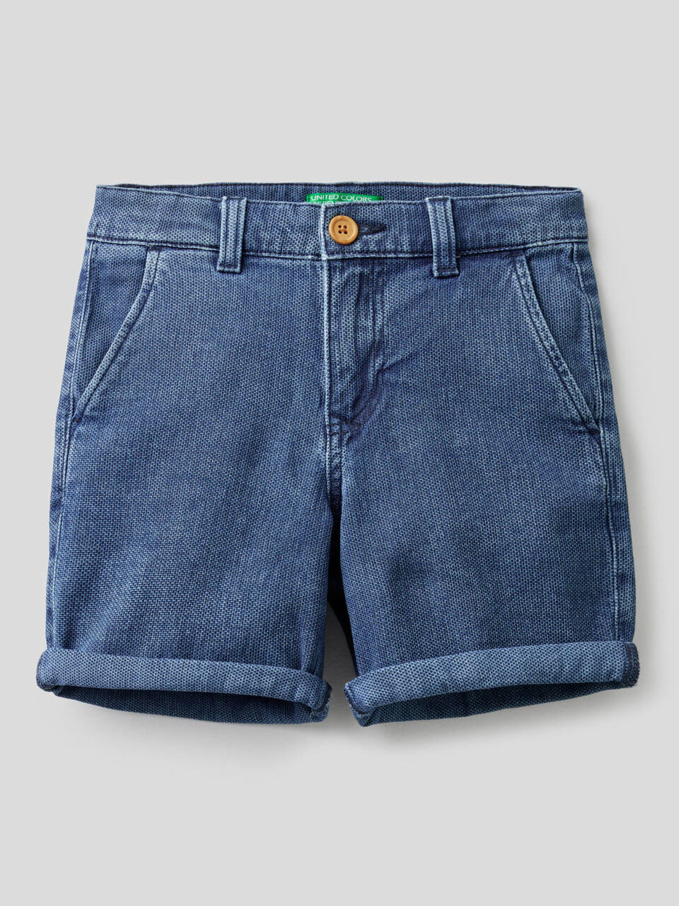 Shorts in denim di cotone stretch image number 1
