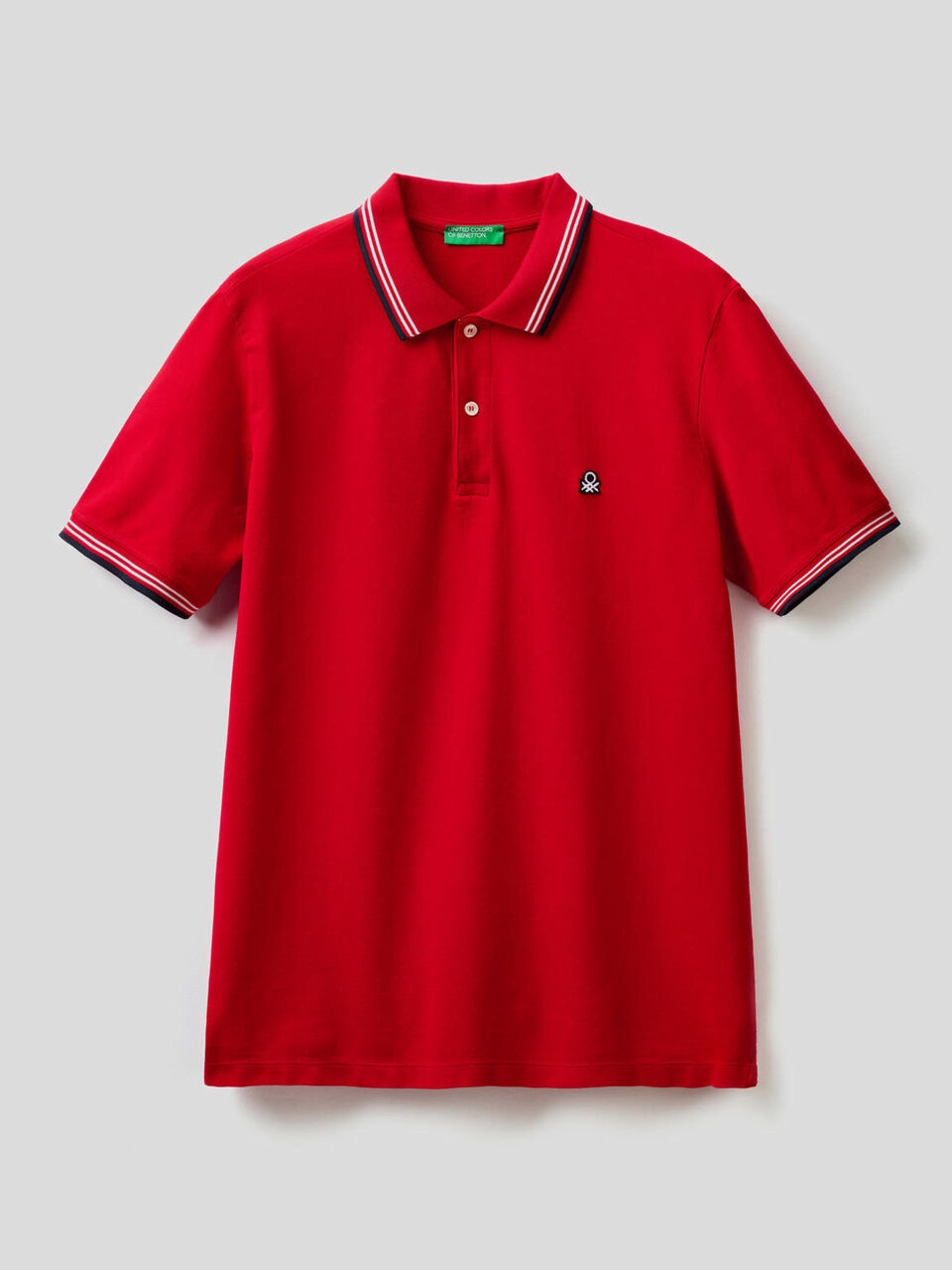 Polo a manica corta in cotone stretch image number 1