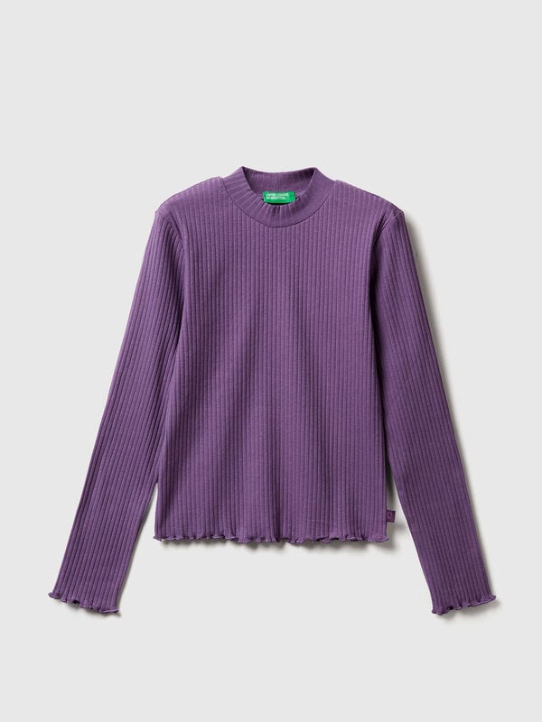 Maglietta slim fit in cotone stretch Bambina