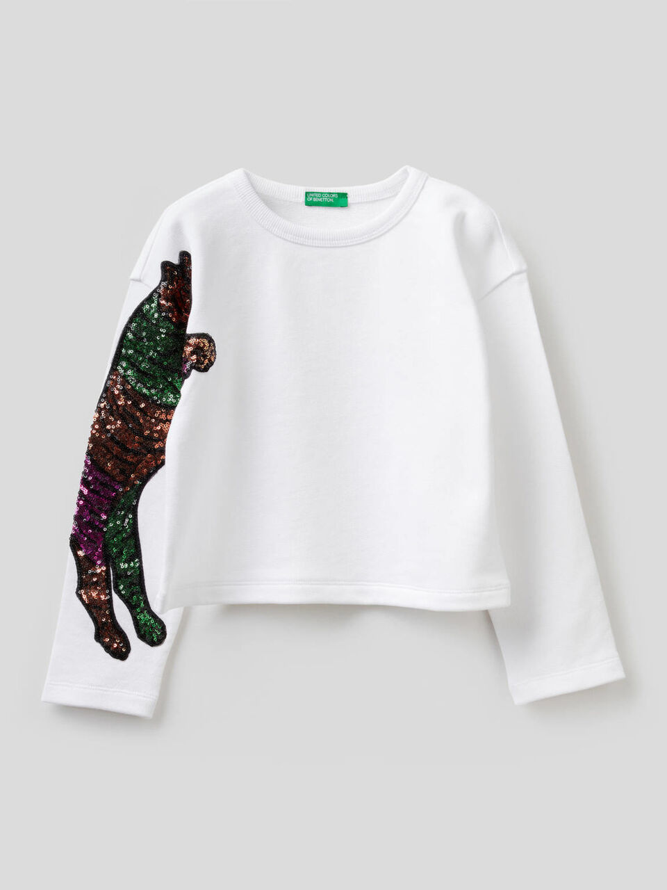Felpa 100% cotone con paillettes image number 1