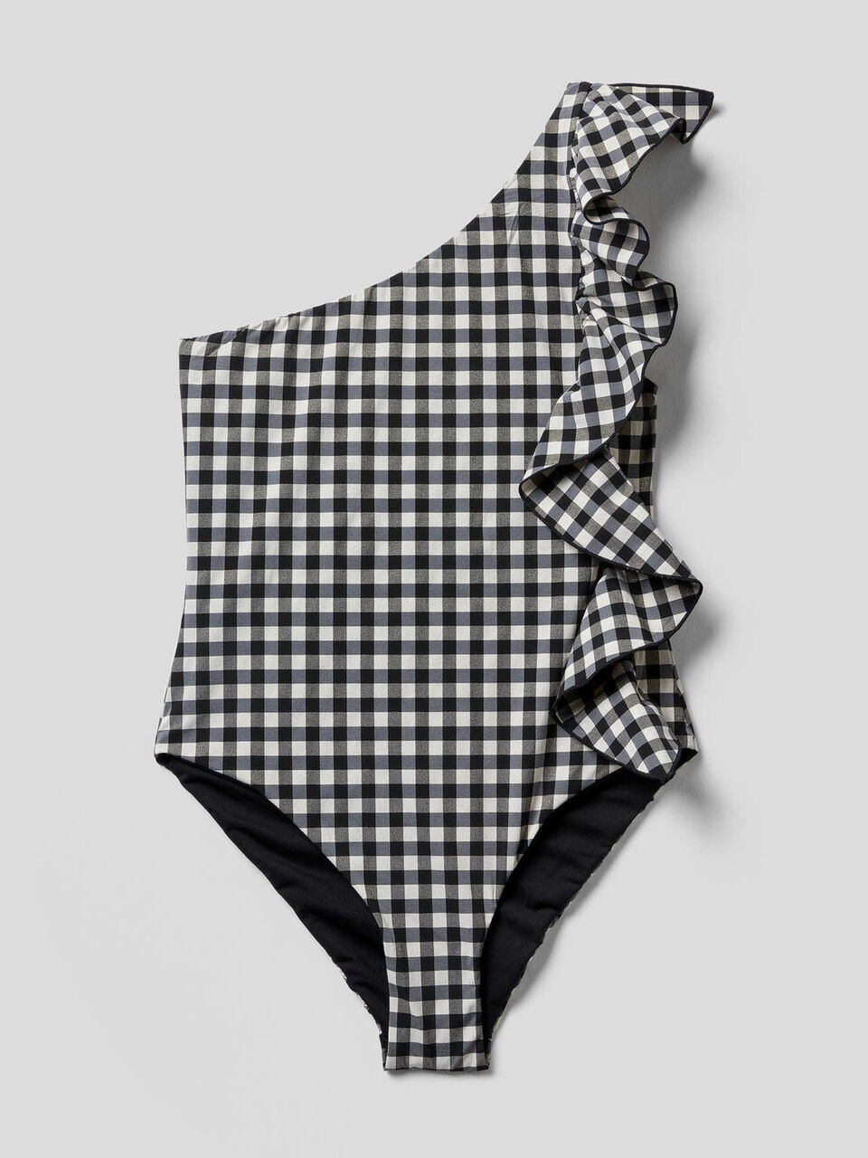 Costume intero monospalla vichy image number 1