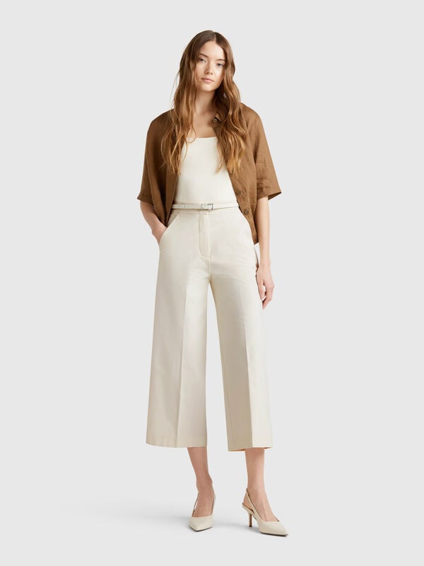 Pantaloni cropped a vita alta  Donna