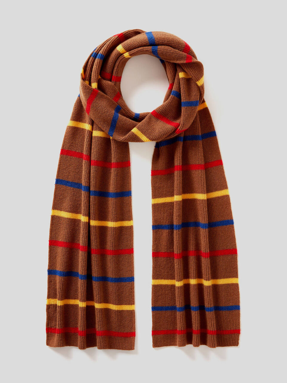 Sciarpa a righe misto lana e cashmere image number 1