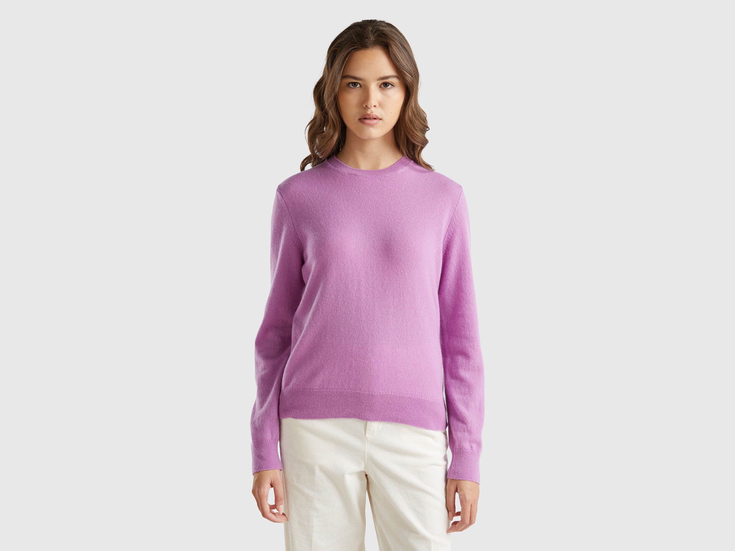 Maglioncino lilla in puro cashmere Lilla Benetton