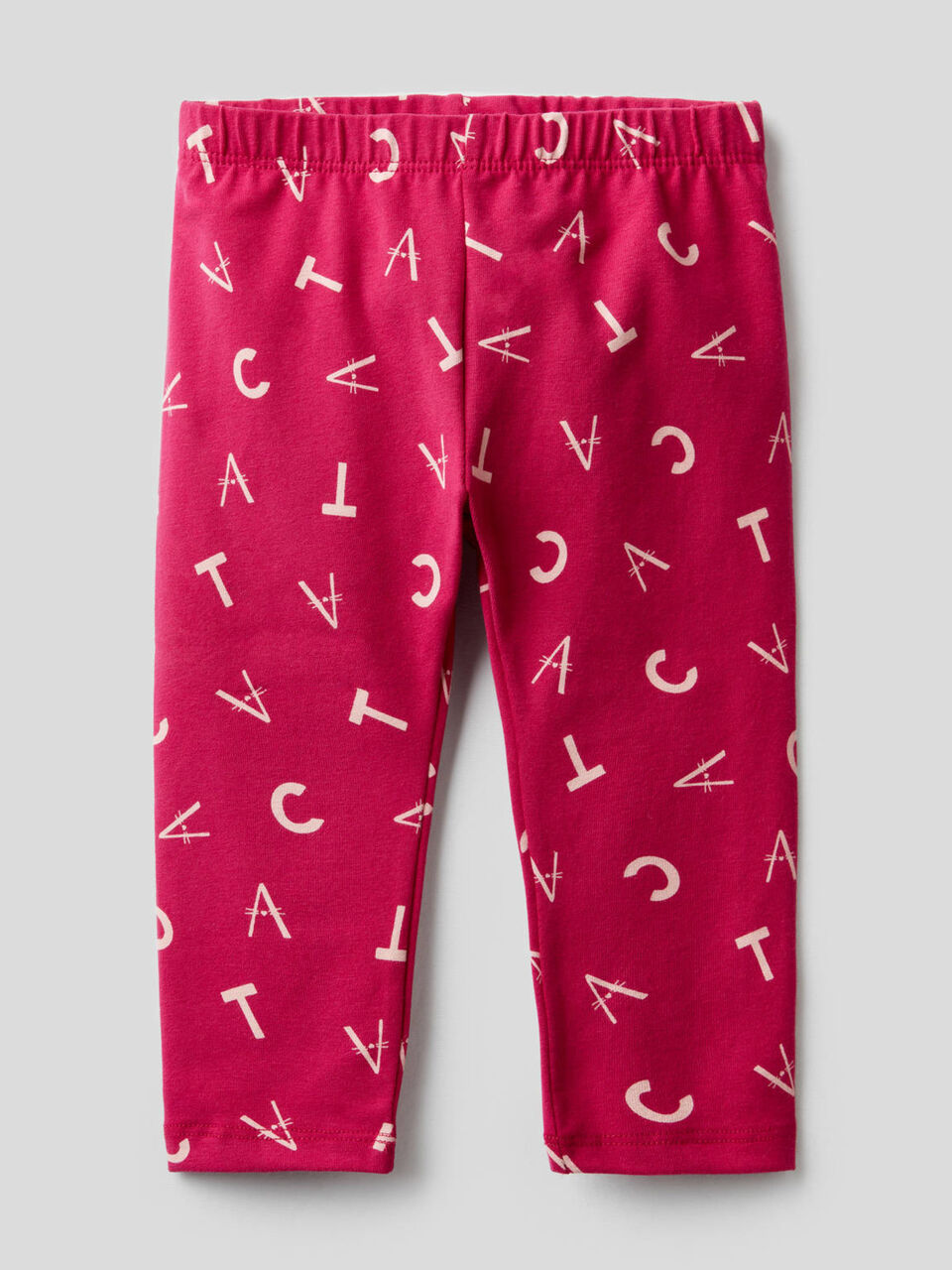 Leggings stampati in cotone stretch image number 1
