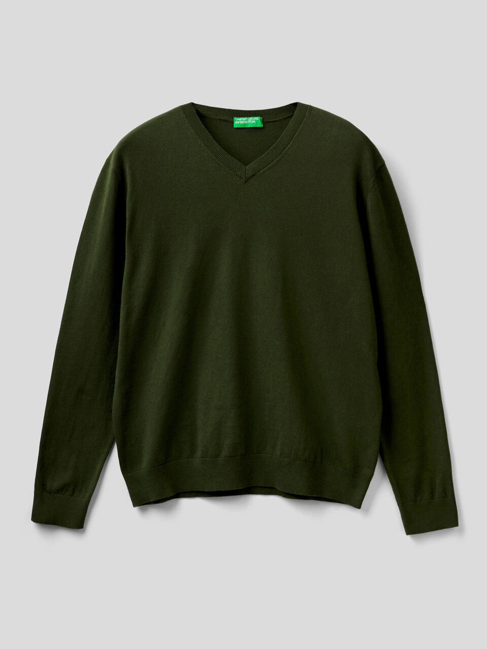 Maglia scollo a V in misto cotone image number 1