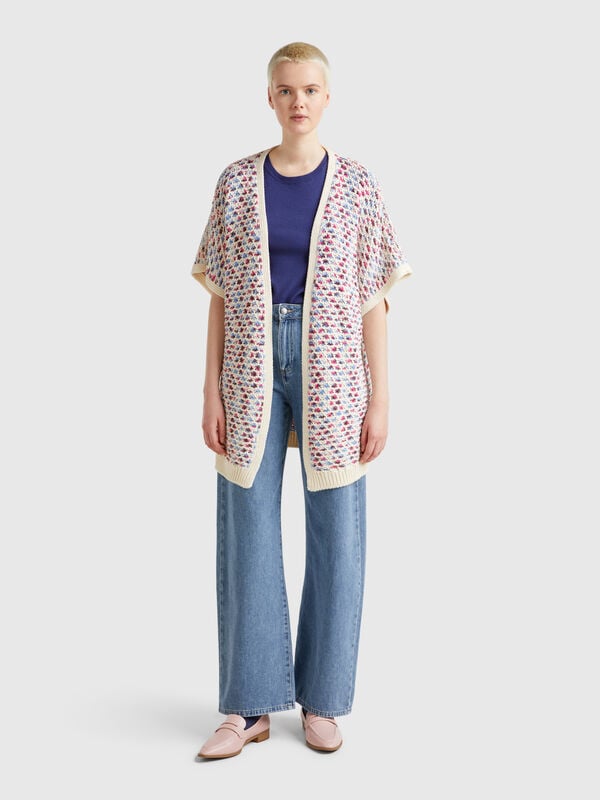 Cardigan jacquard reversibile Donna