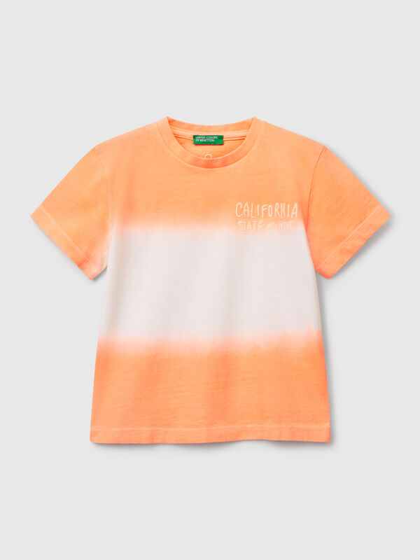 T-shirt dip-dye con ricamo Bambino