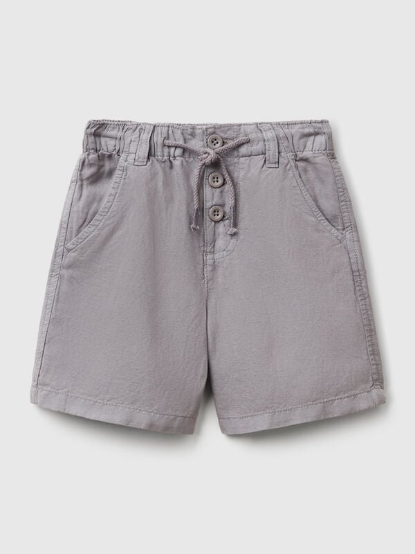 Bermuda con coulisse in misto lino Bambino