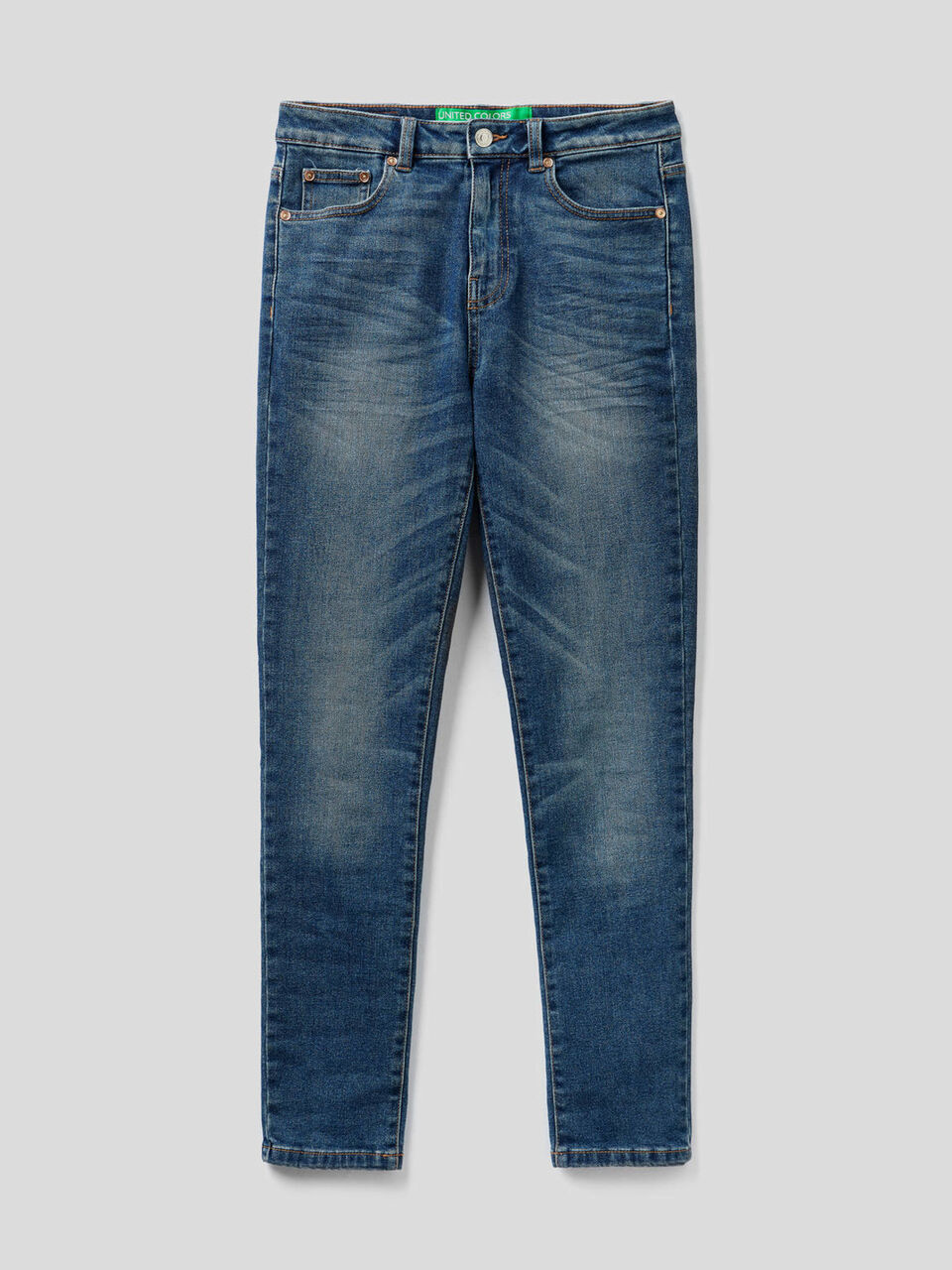 Jeans skinny in denim di cotone stretch image number 1