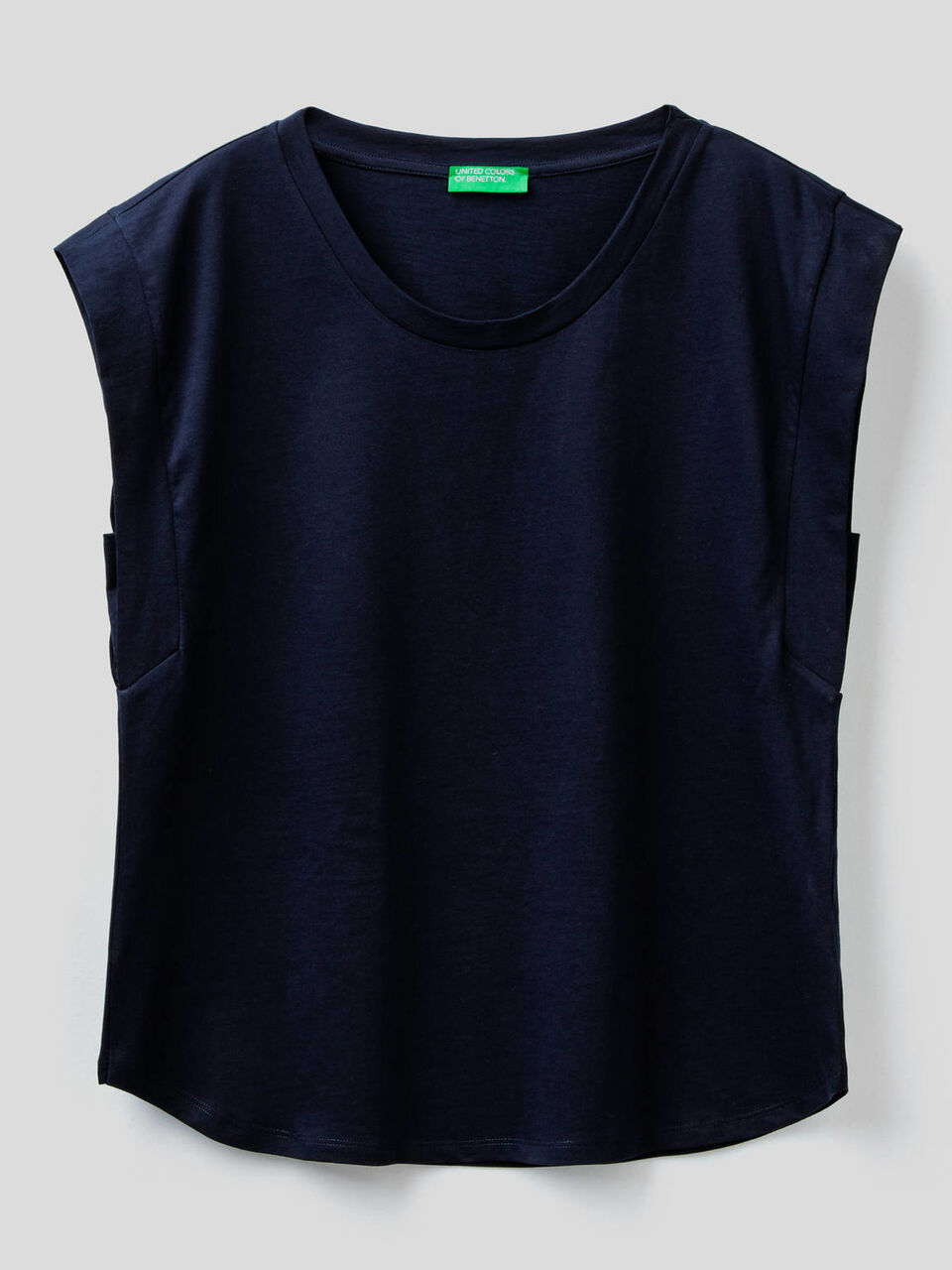 T-shirt in cotone con manica ad aletta image number 1