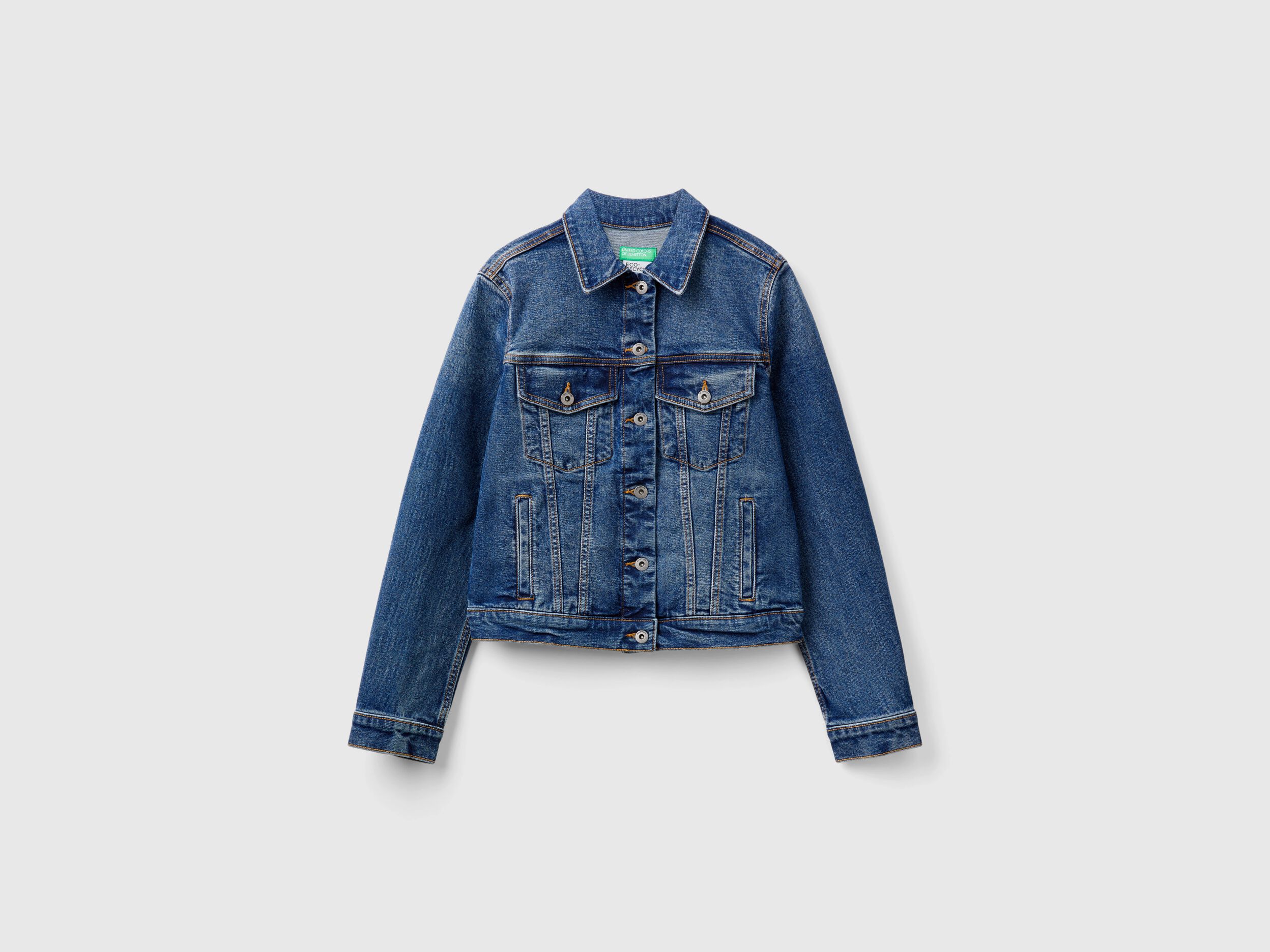 Giubbino rider di jeans Blu Scuro Benetton