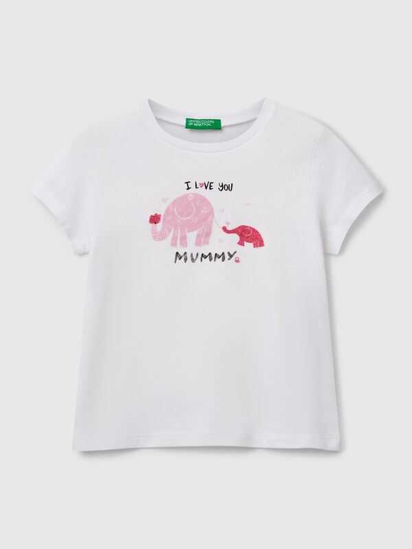 T-shirt regular fit con glitter Bambina