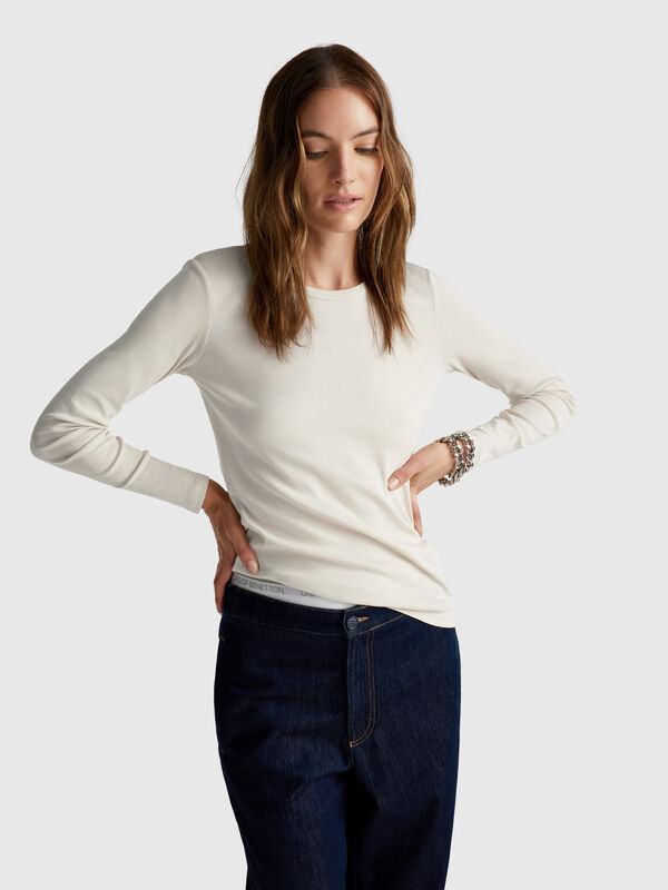 T-shirt manica lunga 100% cotone Donna