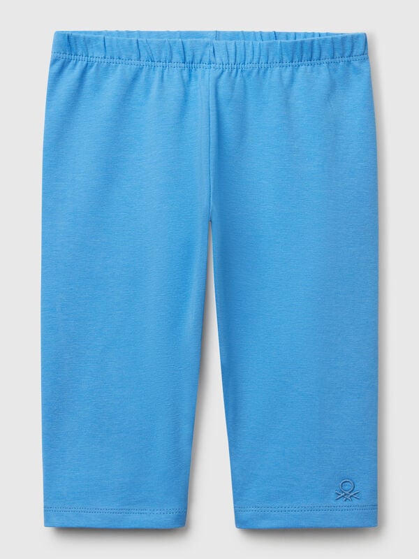 Leggings a 3/4 in cotone stretch Bambina