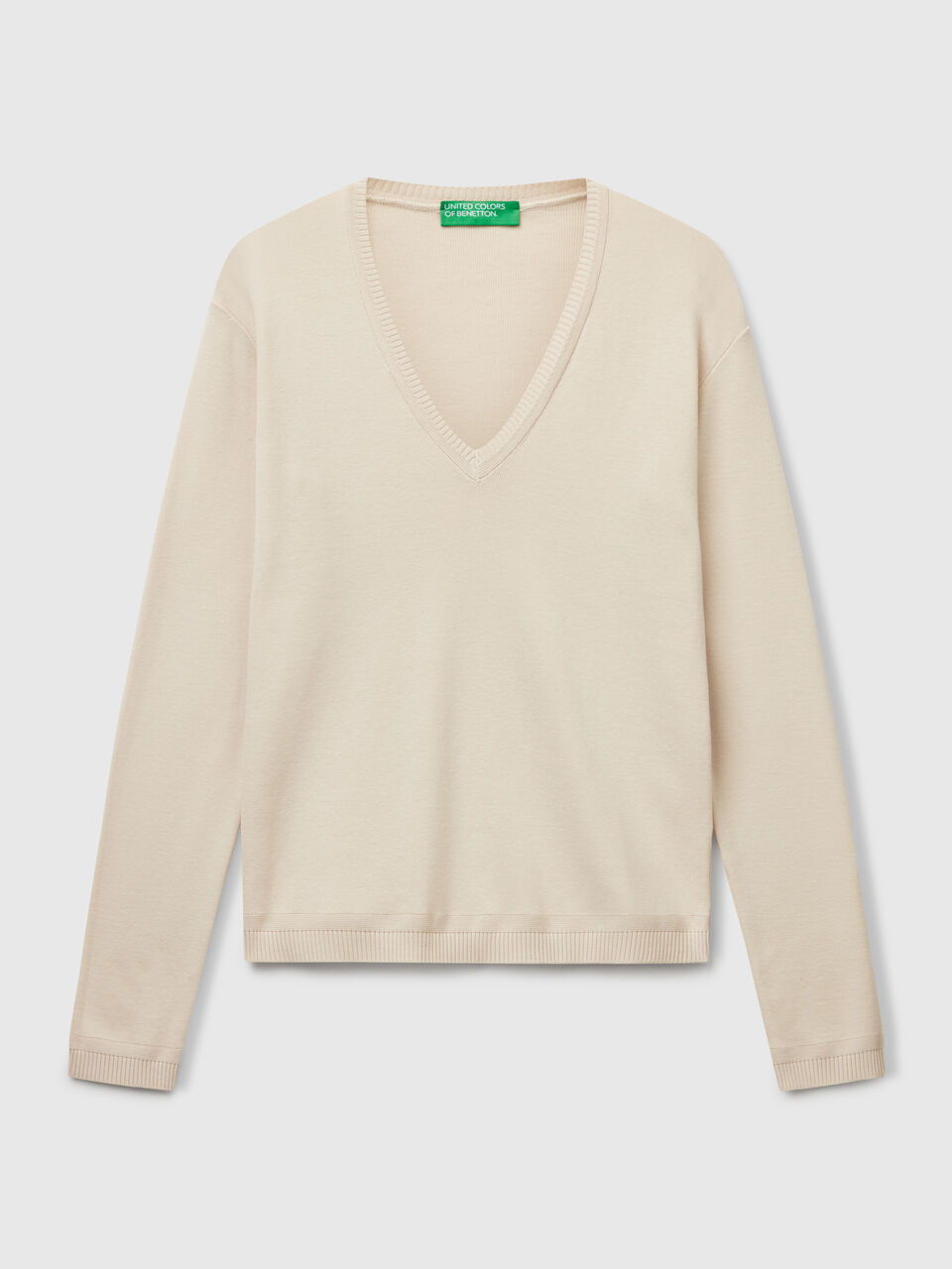 MAGLIA SCOLLO V M/L Donna image number 1