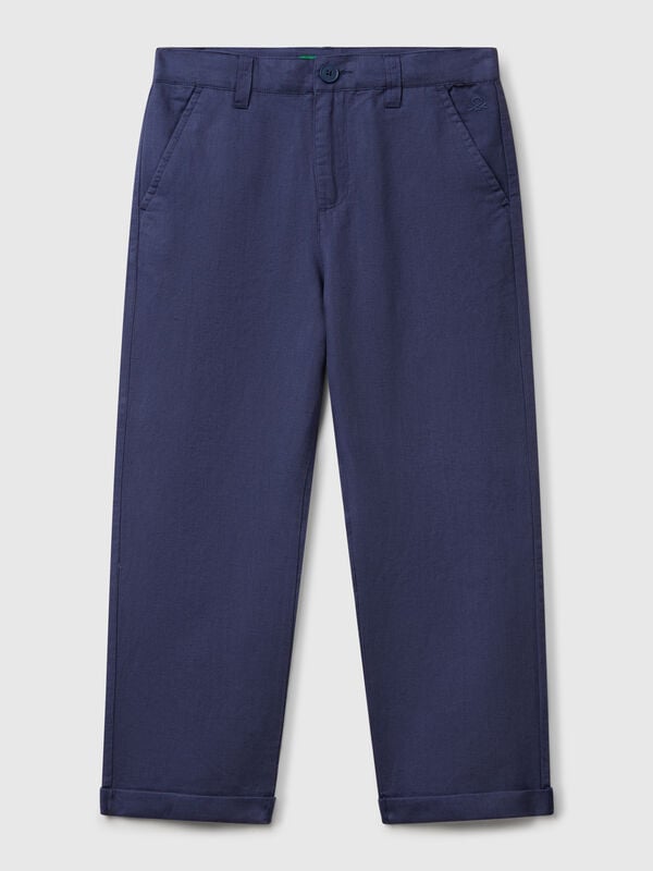 Pantaloni relaxed fit in misto lino Bambino
