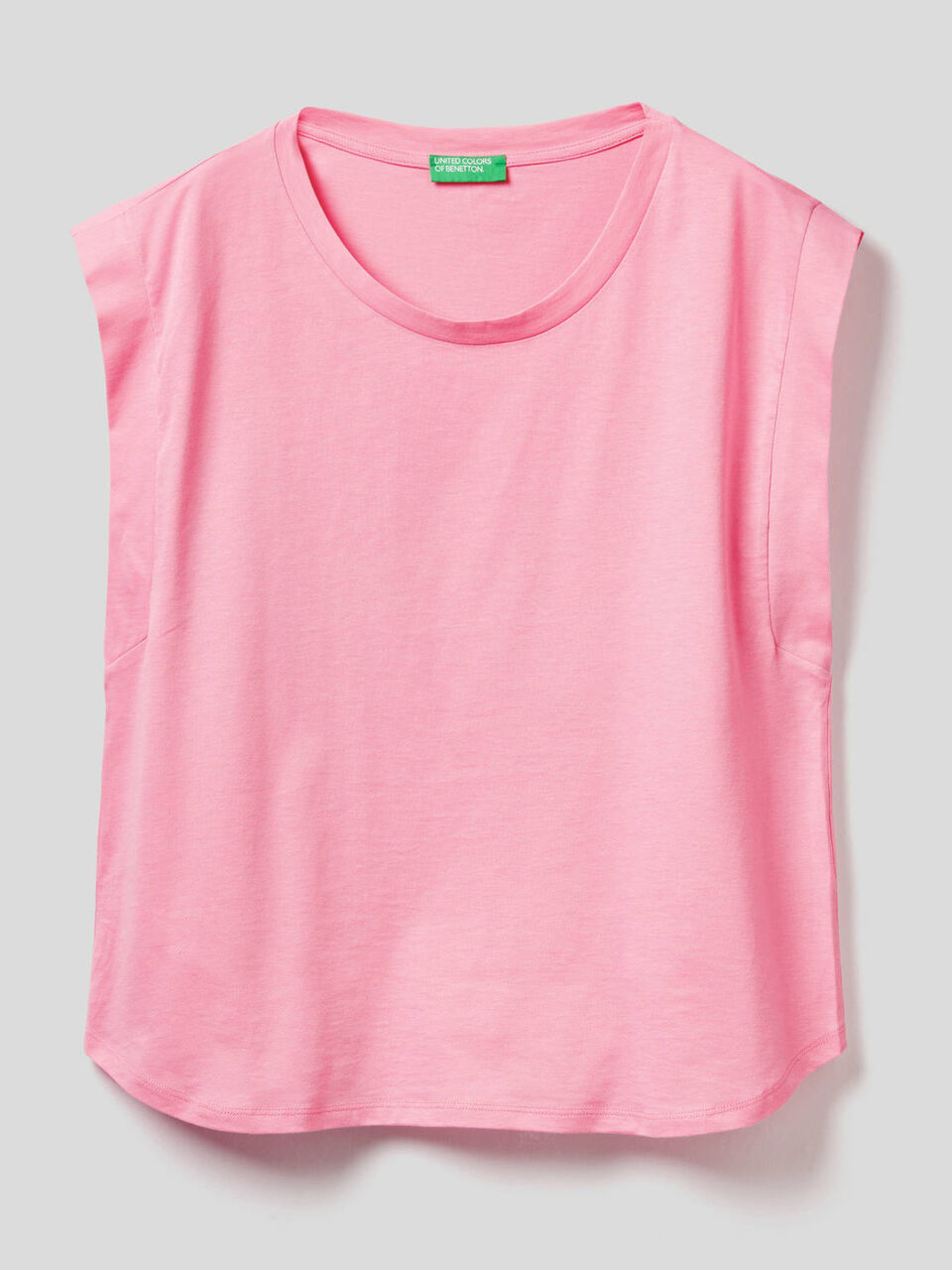 T-shirt in cotone con manica ad aletta image number 1