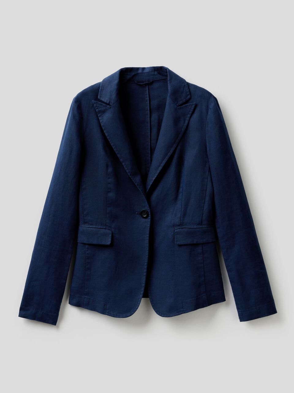 Blazer sciancrato in 100% lino image number 1