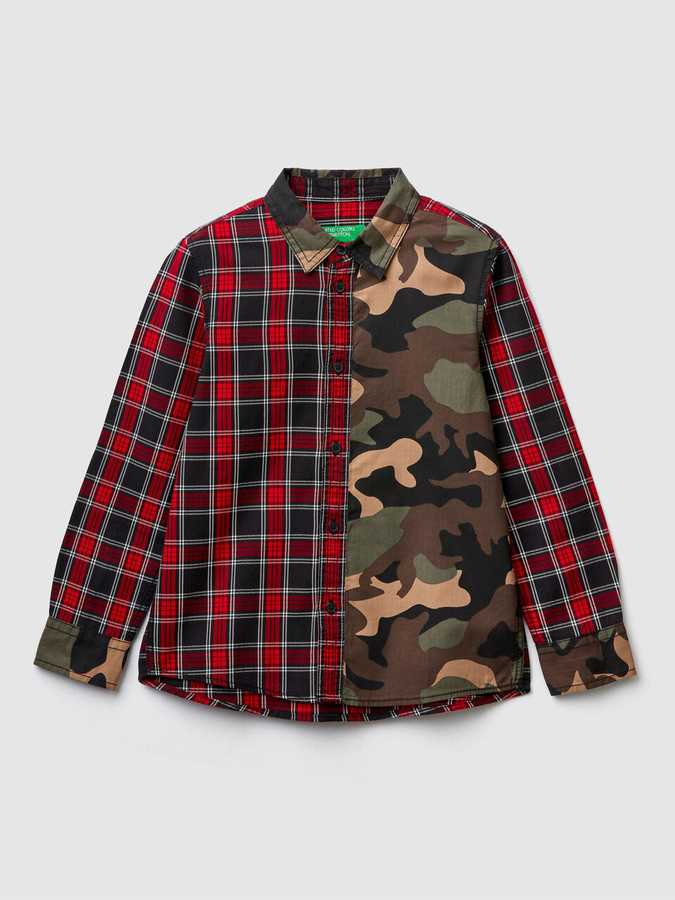 Camicia a quadri e camouflage image number 1