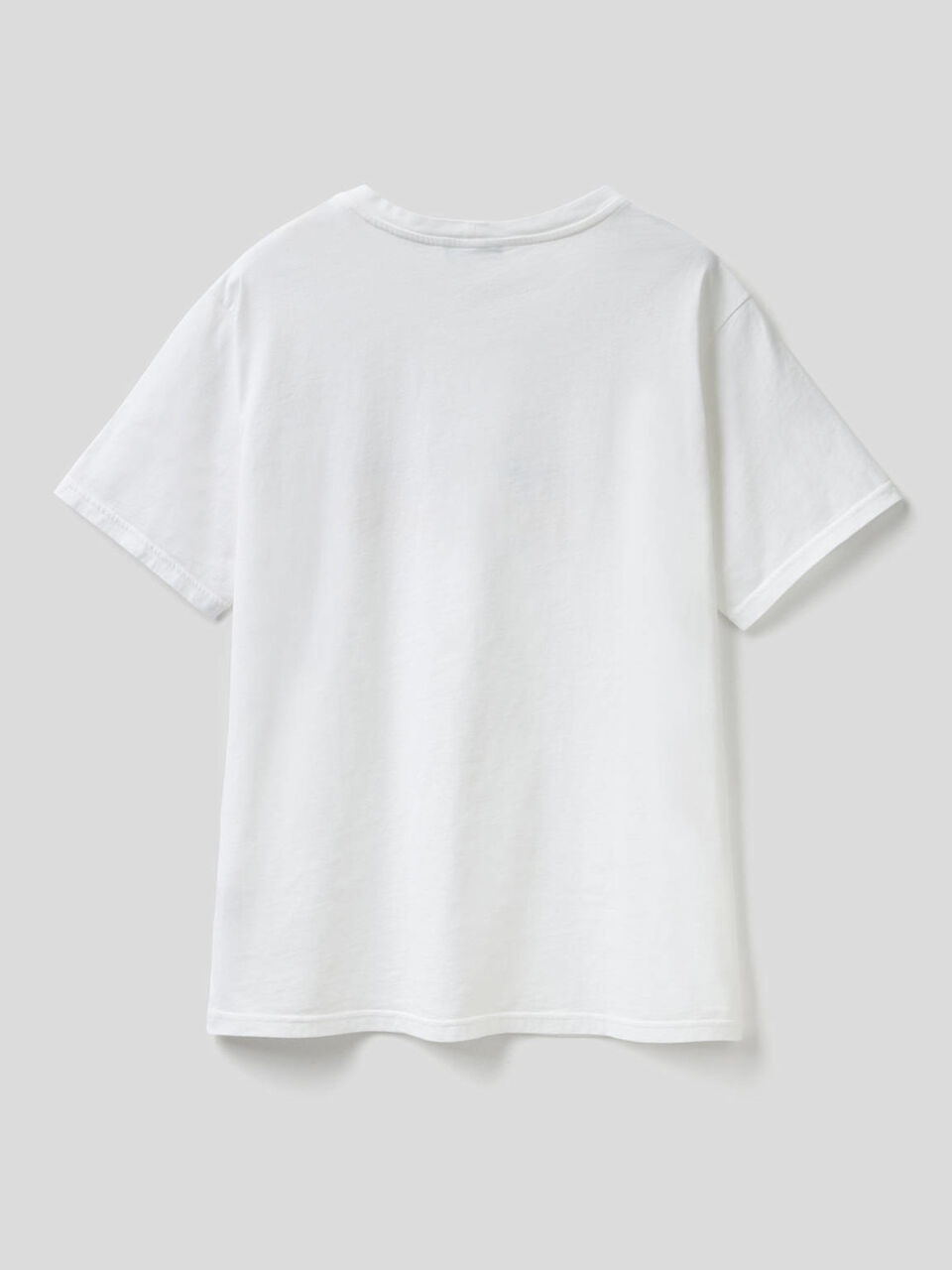 T-shirt bianca in puro cotone con stampa image number 2