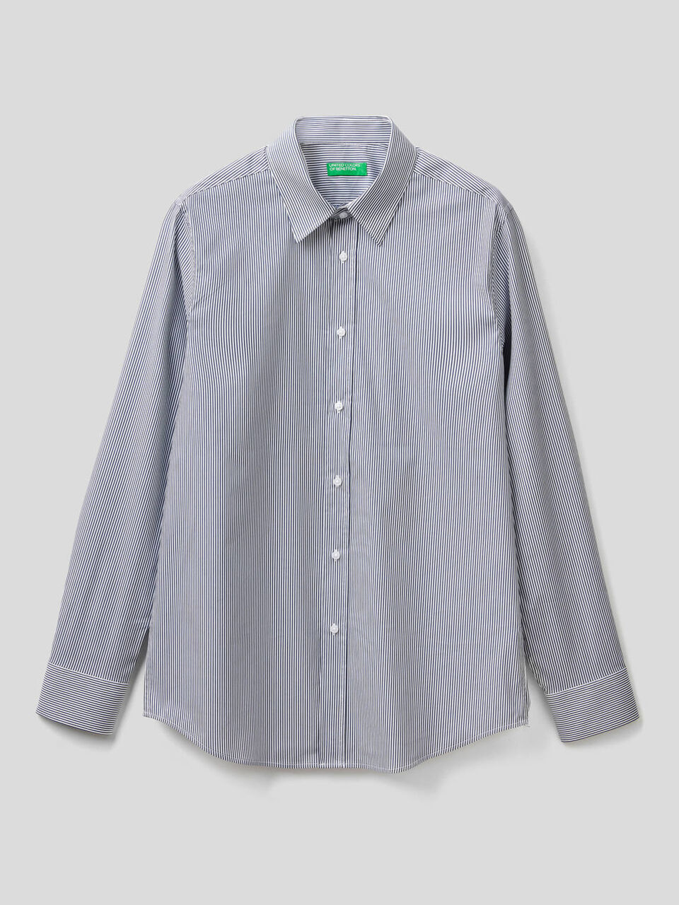 Camicia in cotone stretch tinto filo image number 1