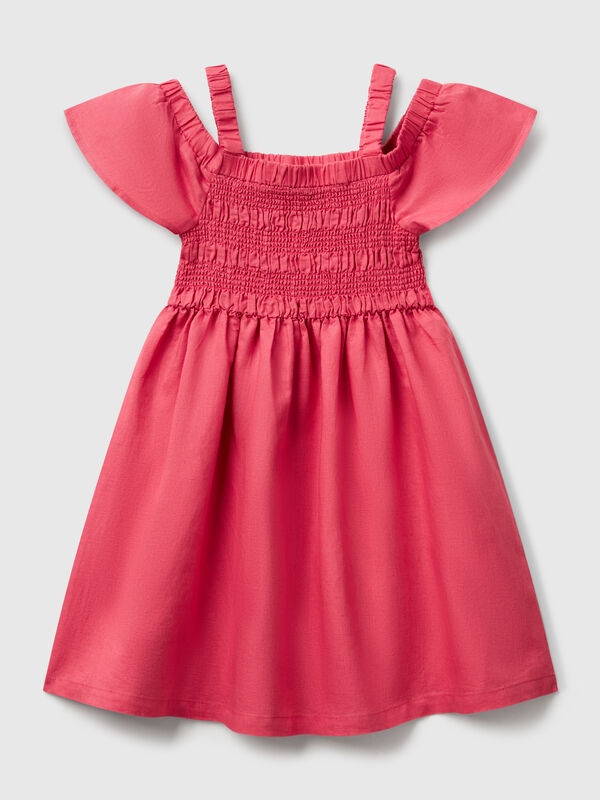 Vestito in misto lino Bambina
