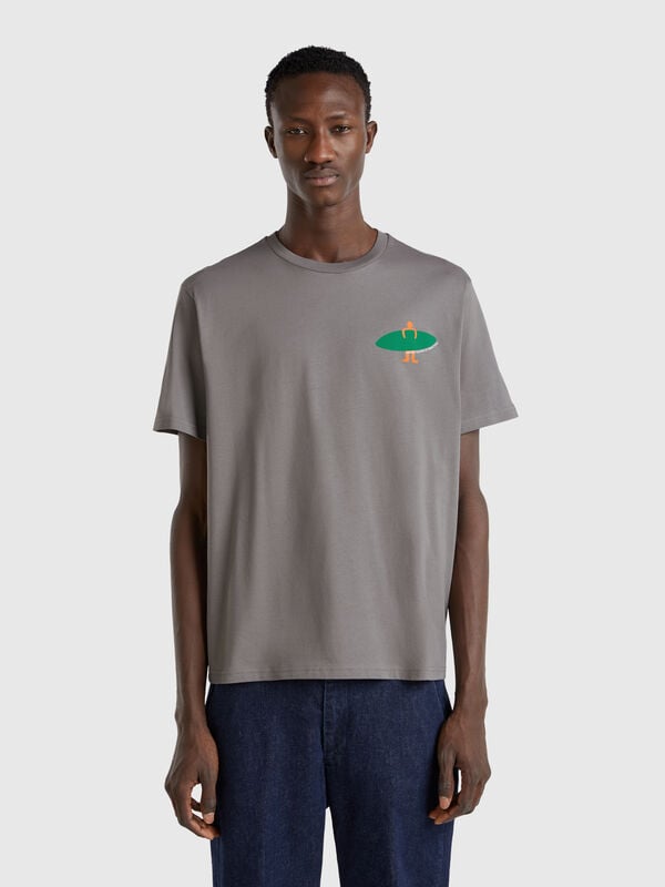 T-shirt con stampa in cotone bio Uomo