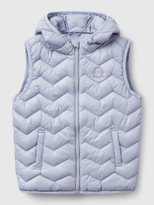Gilet imbottito con cappuccio Bambina