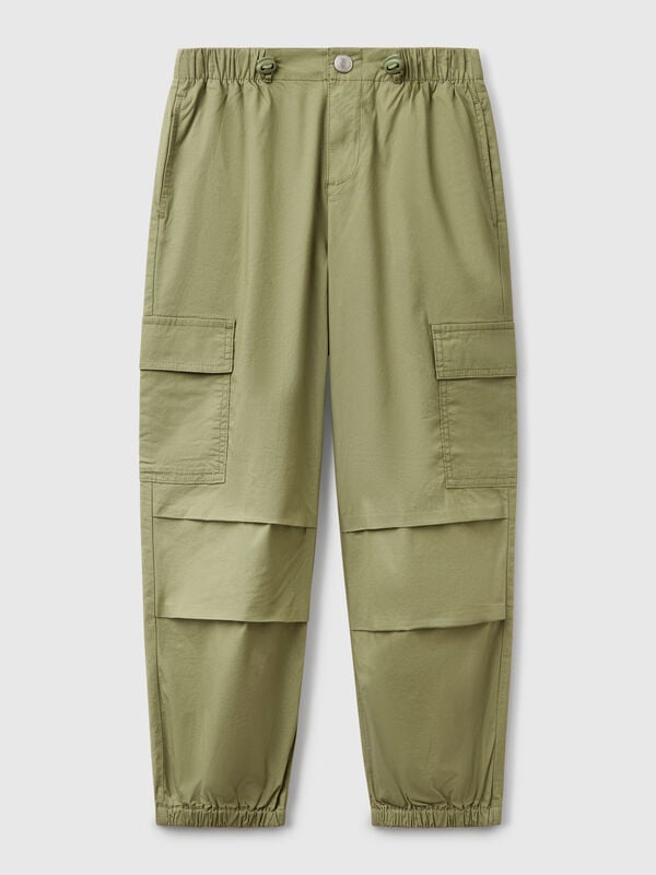 Pantaloni cargo in cotone stretch Bambina