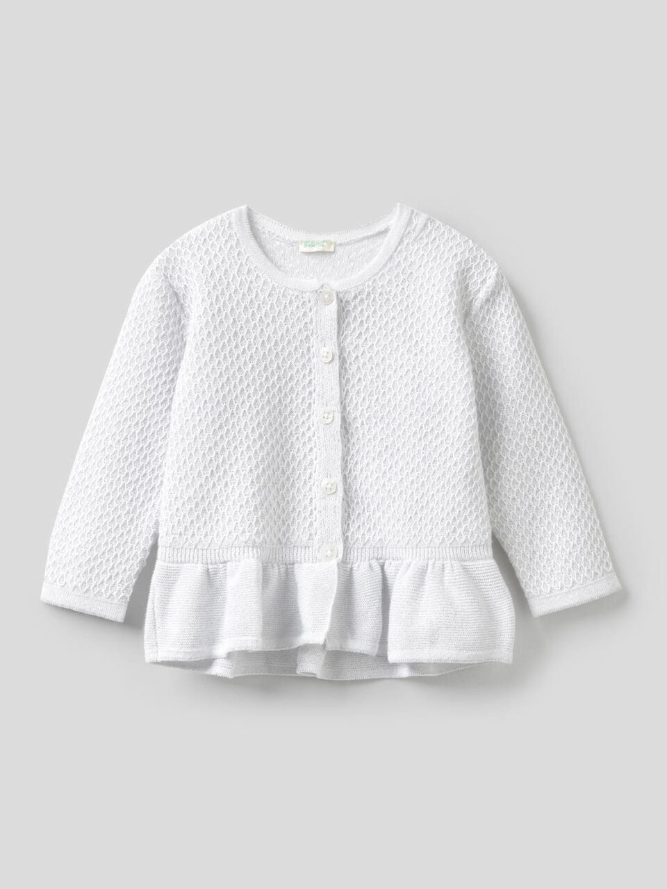 Cardigan con balza sul fondo image number 1