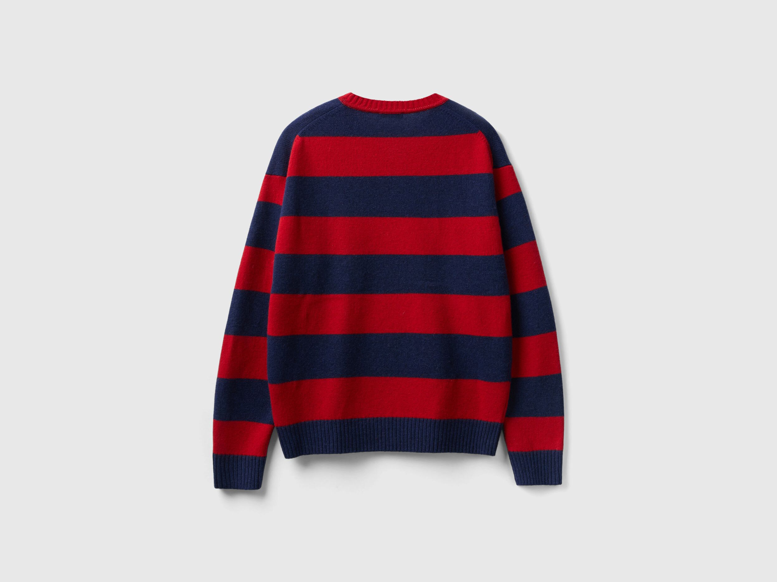 Maglione a righe bicolor Rosso Uomo Benetton