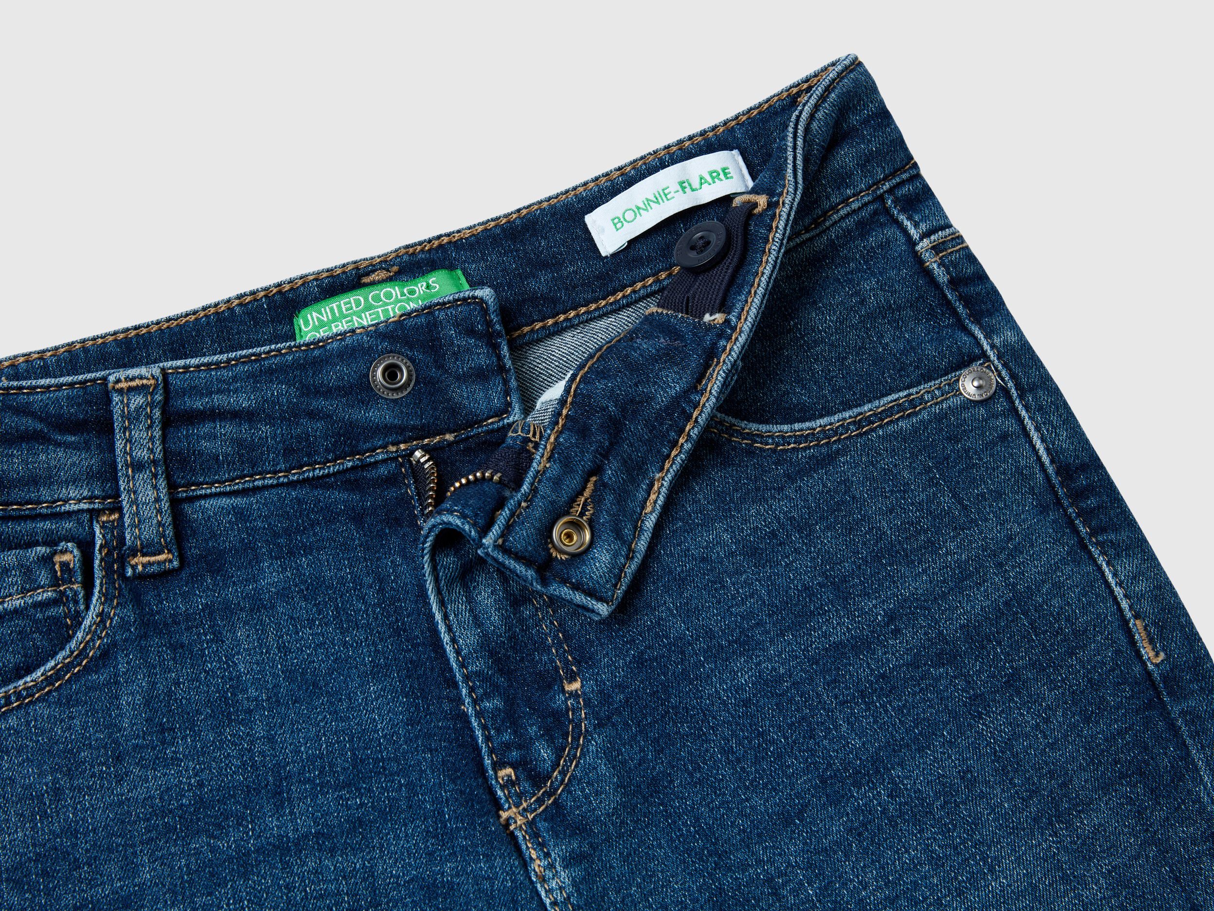 Jeans cinque tasche a zampa Blu Benetton