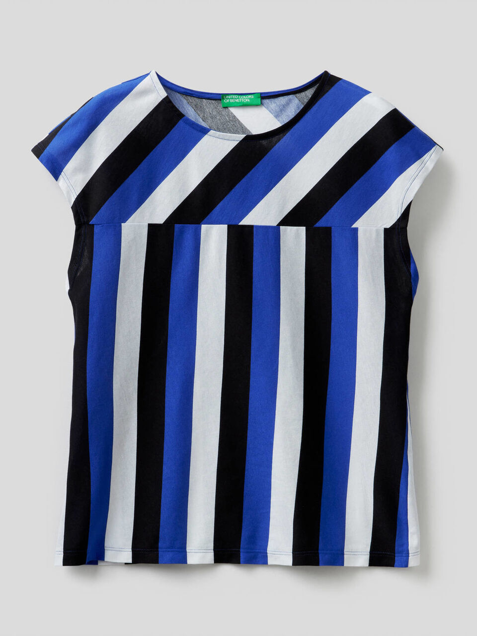 T-shirt a righe 100% cotone image number 1