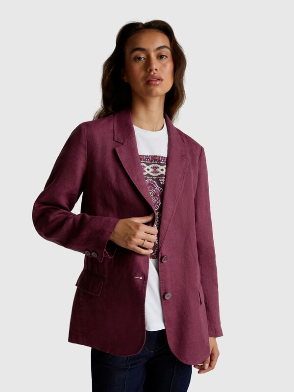 Blazer in puro lino Donna