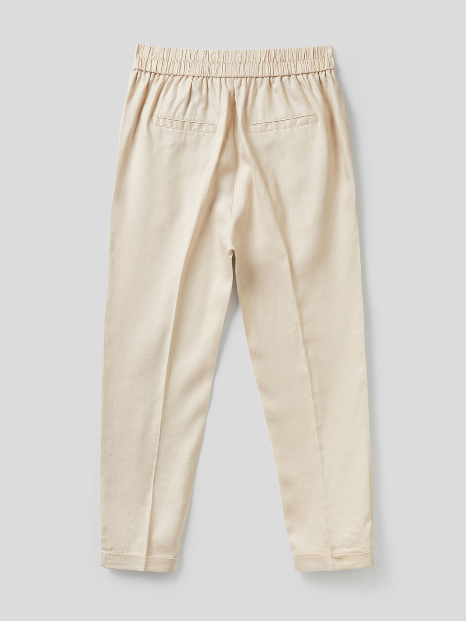 Pantaloni cropped in 100% lino image number 2