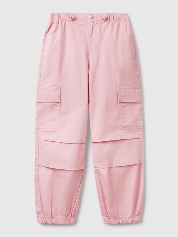 Pantaloni cargo in cotone stretch Bambina