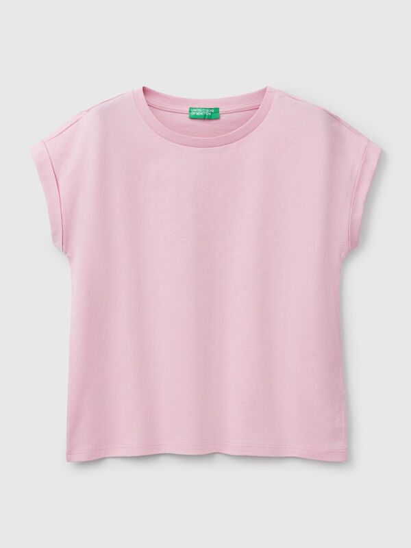 Maglietta boxy fit con stampa e glitter Bambina