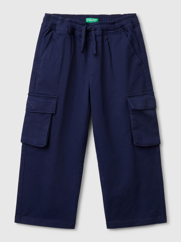 Pantaloni cargo in cotone stretch Bambino